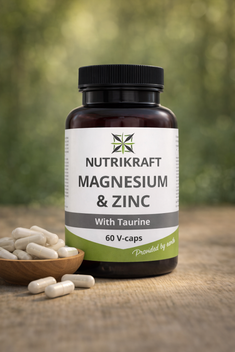 Nutrikraft - Cápsulas de Magnésio/Zinco 170 mg 60 Cápsulas