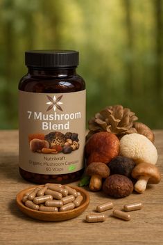 Nutrikraft - Cápsulas de 7 Cogumelos 625 mg 60 Cápsulas Biológicas