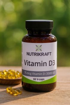 Nutrikraft - Vitamina D3 (3000 UI) 100 mg 60 Cápsulas